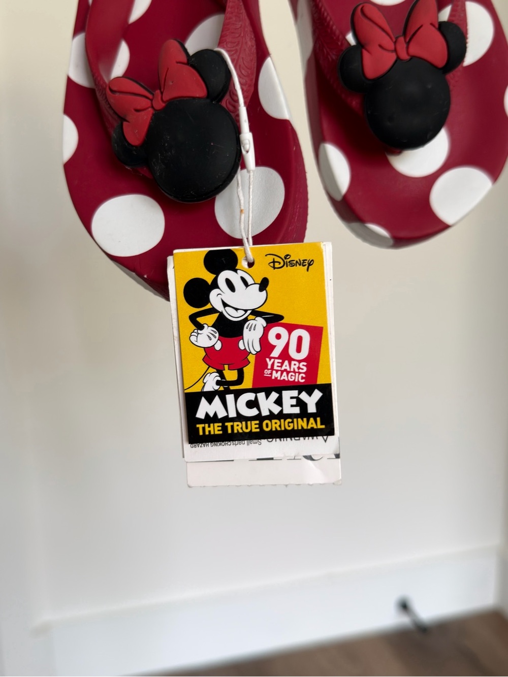 Zara x Disney Minnie Mouse Red Polka Dot Flip Flops Size 26/27, 10.5C Toddler - Picture 3 of 4
